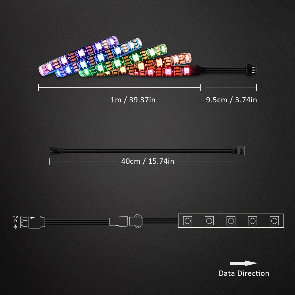 light sync, rgb fusion 2.0, cabeçote de 3 pinos