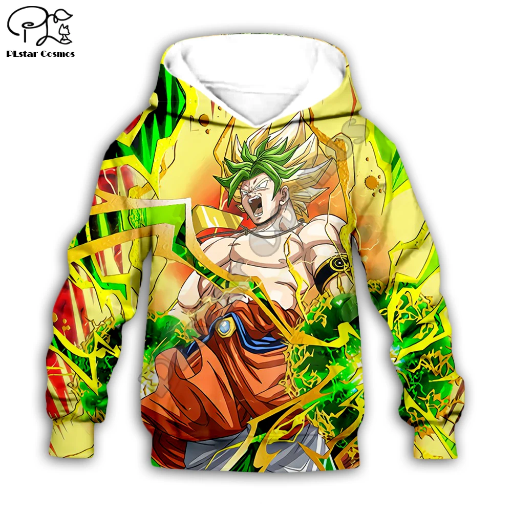 Детская толстовка с капюшоном с 3D принтом «Dragon Ball Z», толстовка на молнии, футболки для маленьких мальчиков, уличная одежда, штаны, комплект для детей