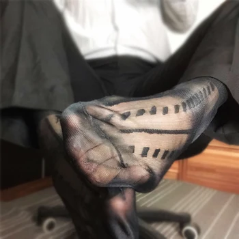 

Mens Silk Socks Formal Pattern Sheer Thin High Quality Male Dress Suits Socks Sexy Fetish Collection Socks Sox