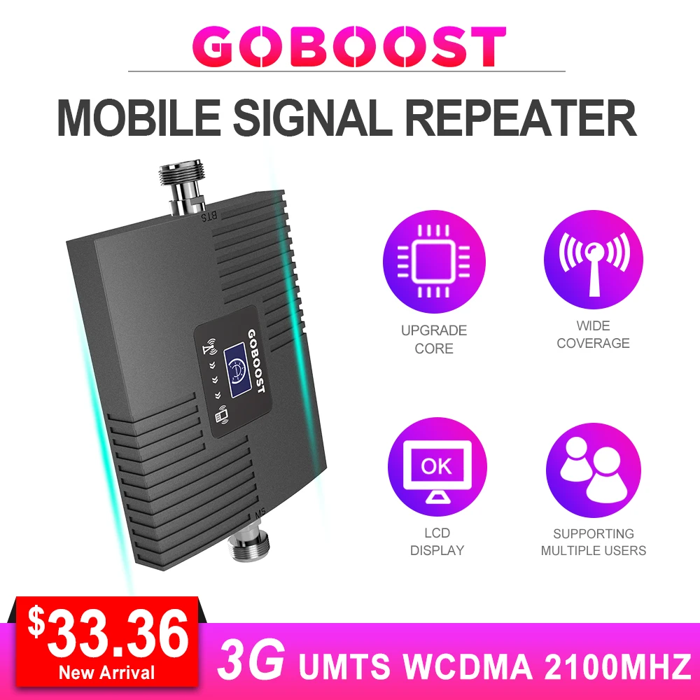 

3G Cellular Signal Repeater UMTS 2100MHZ Network Cellphones Booster Signal Band1 WCDMA HSPA 3G Amplifier LCD Display Internet #