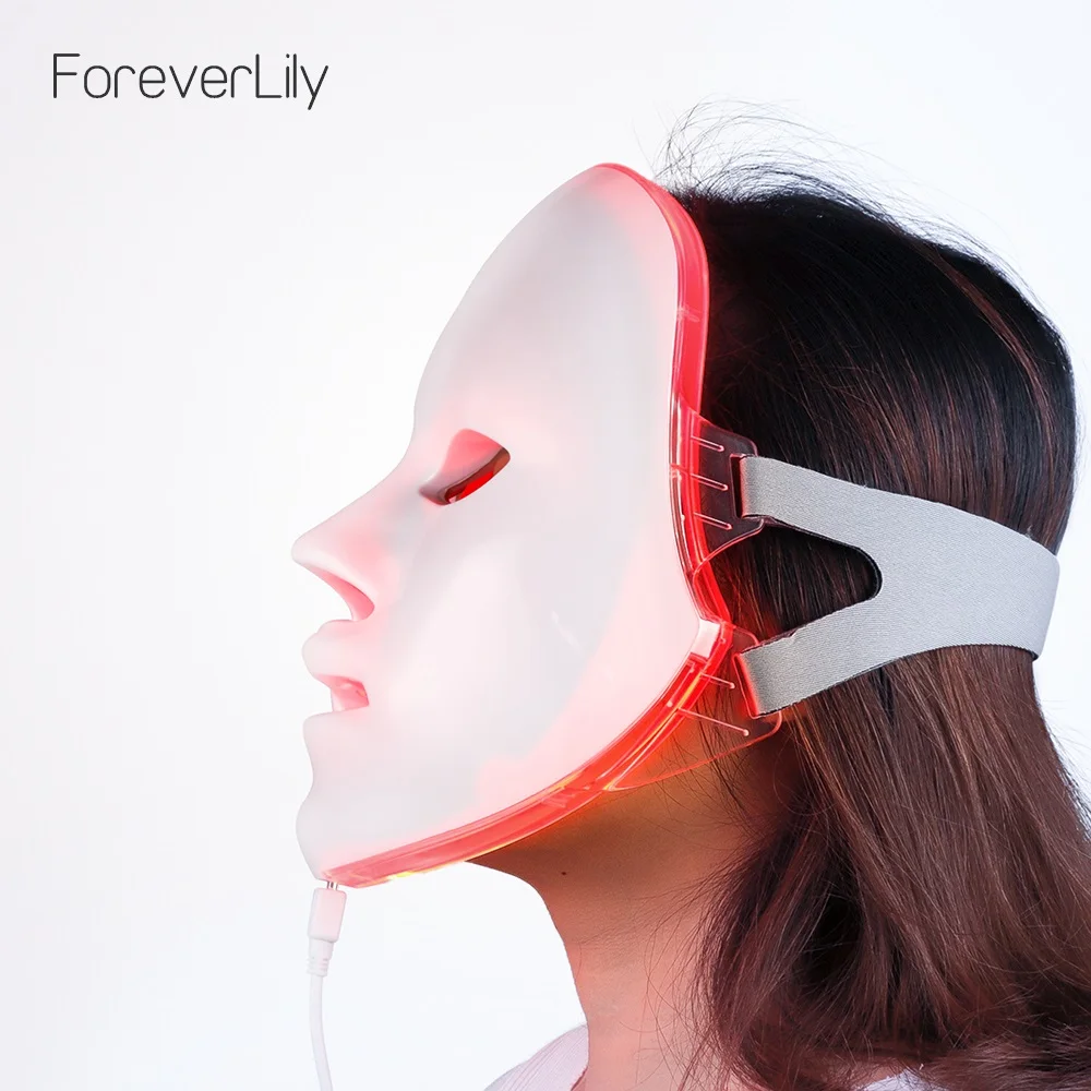 Foreverlily корейский 7 цветов Светодиодная терапевтическая маска светлая маска для лица фотонная терапия светодиодная маска для лица корейский уход за кожей светодиодная маска терапия