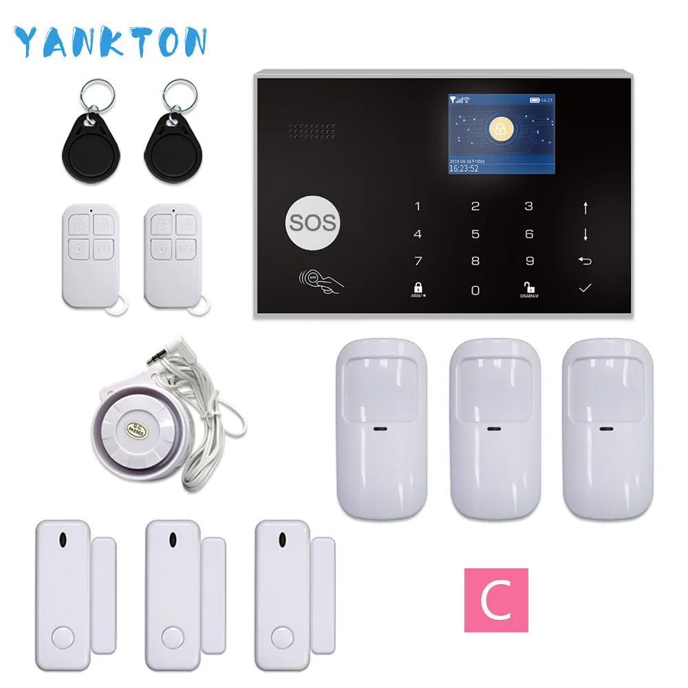 YK-033-2G-G30-C Tuya GSM 3g 4G wifi домашняя охранная сигнализация Беспроводная 433 МГц 11 языков Поддержка Android и iOS приложение дистанционное управление - Цвет: YK-033-2G-G30-C
