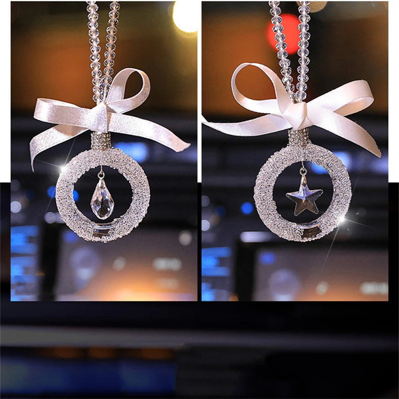 Car accessories interior with diomand crystal drop pendant car Star pendant men and women handmade inlaid ornaments decoration