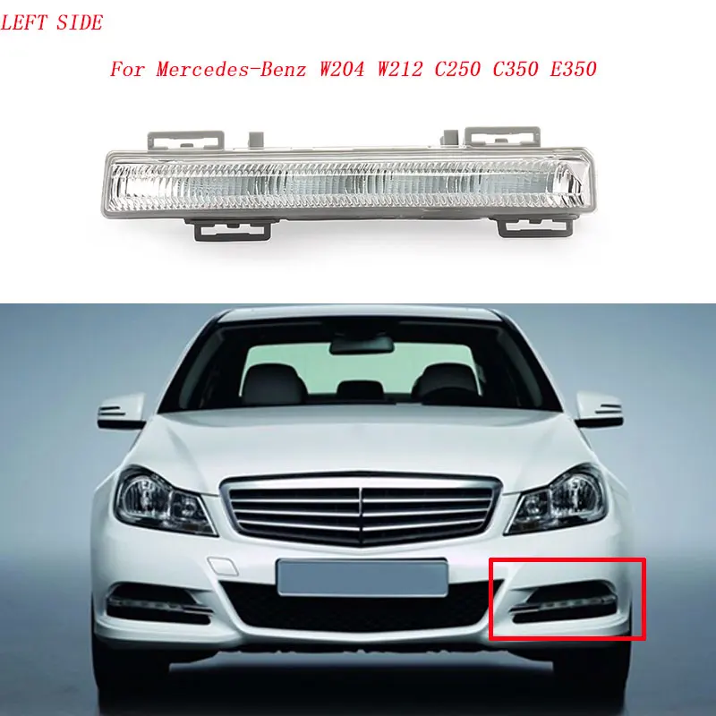 MagicKit 2049068900 2049069000 для Mercedes-Benz W204 S204 C350 W212 R172 Передняя пара левый и правый светодиодный DRL дневные ходовые огни противотуманные - Цвет: Left
