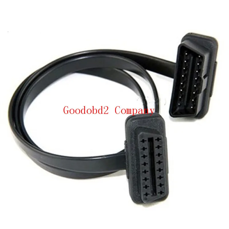 Плоский тонкий, как лапша OBD2 16Pin ELM327 мужчин и женщин Локоть удлинитель светильник