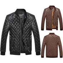 Мужские кожаные куртки осенне-зимние толстые теплые куртки мотоциклетные ветрозащитные уличные куртки на молнии с круглым вырезом верхняя одежда