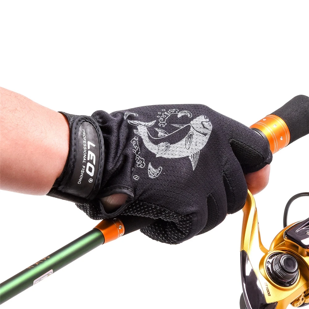 Fishing Gloves 3 Fingerless 1 Pair Breathable Quick Drying Anti-slip Comfortable 