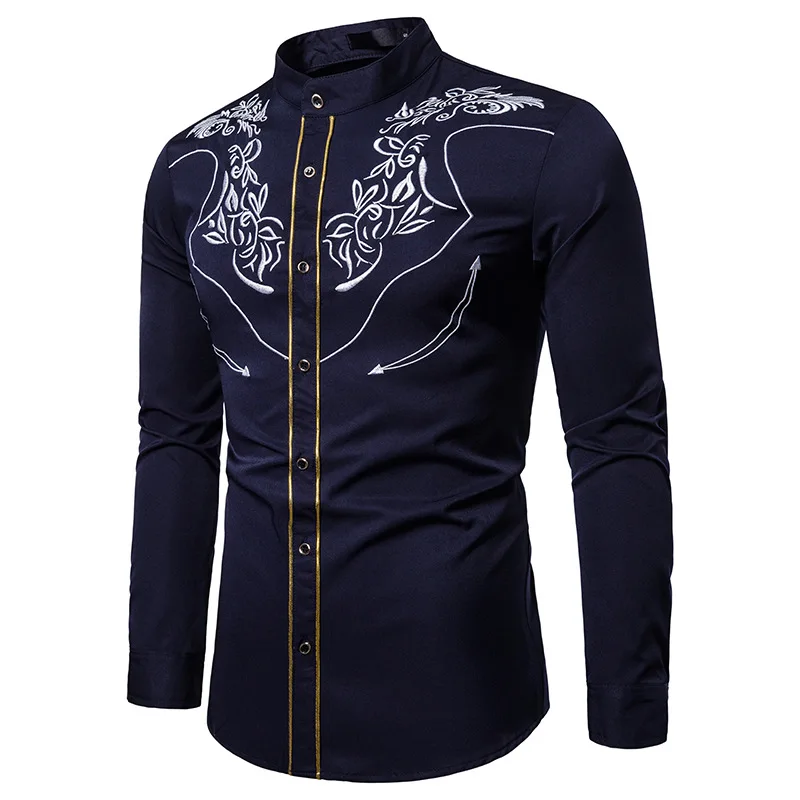Мужская приталенная рубашка с длинными рукавами модная Корейская объемным
