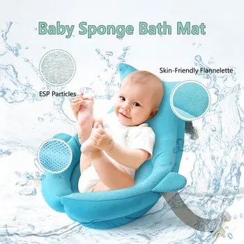 

Baby Bath Sponge Bath Mat Tub Non-Slip Suspension Pad Newborn Net Bag Safety Seat Cute Cartoon Bath Chair