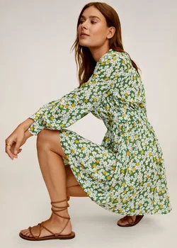 

Summer dress 2020 Pleated green Flower zaraing women Dress sheining vadiming female sexy dress vintage plus size Xdn9507