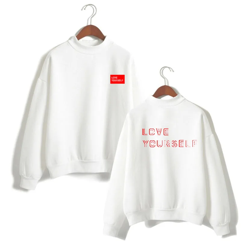 Корея Харадзюку kpop Love Yourself толстовки без рукавов Верхняя одежда хип-хоп для женщин и мужчин водолазка новая DNA K-pop одежда