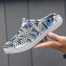 Г., новая мужская летняя обувь дышащие сетчатые пляжные шлепанцы Нескользящие домашние шлепанцы для ванной, повседневные сандалии