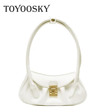 

TOYOOSKY Simple Style Small PU Leather Shoulder Bags For Women 2020 Elegant Armpit Bag Pleated Handbags Female Travel Hand Bag