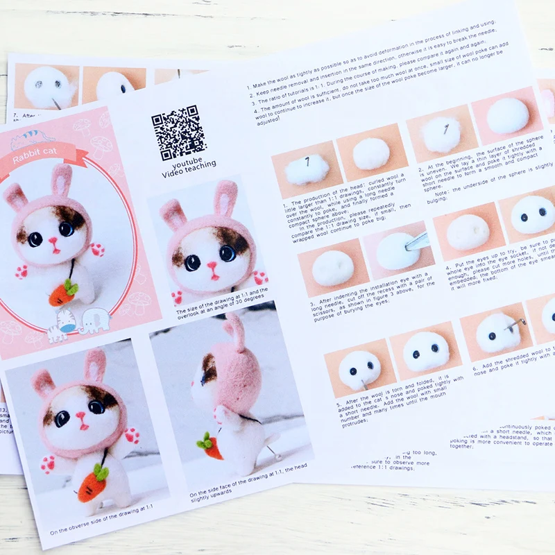Cat Pokes ручной работы Diy Kit Материал из шерстяного войлока посылка мини ручной набор для шитья дома ручной работы Diy шерстяной войлок Kit