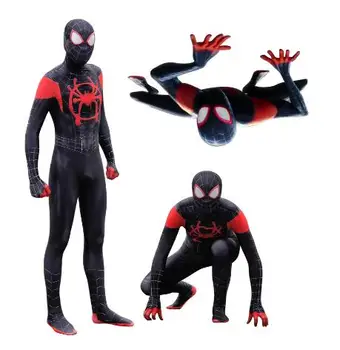 

High Quality Adult Children Mens Halloween Black Spiderman Cosplay Costumes Venom Lycra Zentai SuperHero Spidey Suit