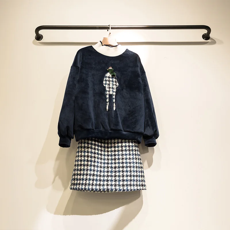 

Fat Mm Large Size Dress 2019 Spring New Style Loose-Fit Slimming Skirt Set Two-Piece Set