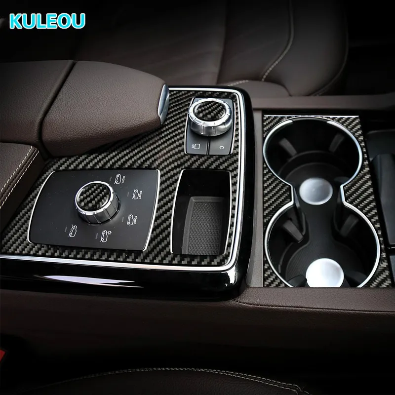 Karbon Fiber merkezi kontrol multimedya uçak çıkartmaları Trim kapaklar LHD RHD için araba Styling Mercedes GLE GLS M sınıf iç