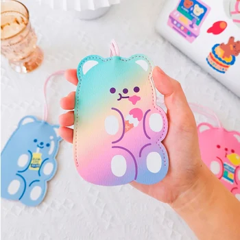 

PU Bear Key Bag Children Girls Key case Korea Japan Kawaii Cartoon Key Holder Bags Coin purse Bentoy Milkjoy