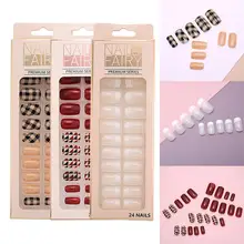 

Resin 1 Box Practical French Style Clear Coffin False Nails Salon Supplies Glitter False Nails Kit Eco-friendly for Salon