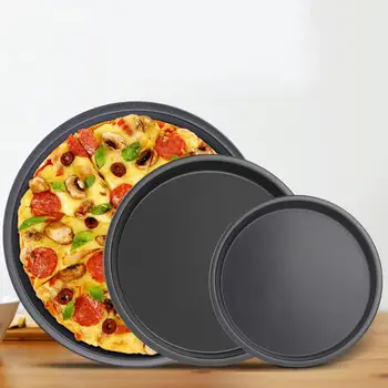 

6/7/8/10 inch Carbon Steel Non-stick Pizza Pan Plate Dish Tray Mold Bakeware Round Deep Dish Pizza Pan Tray Baking Tool