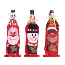 Крышка винной бутылки Снеговик Лось Санта Клаус узор Winebottle украшения для рождественской вечеринки