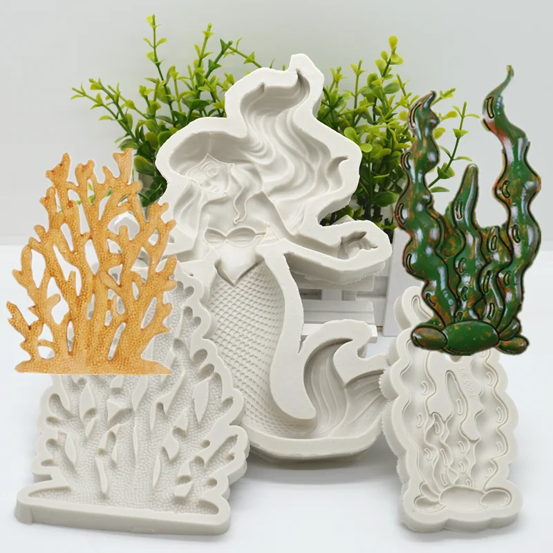 

Seaweed Coral Silicone Mold Kitchen Resin Baking Tool DIY Cake Pastry Fondant Moulds Chocolate Dessert Lace Decoration Supplies