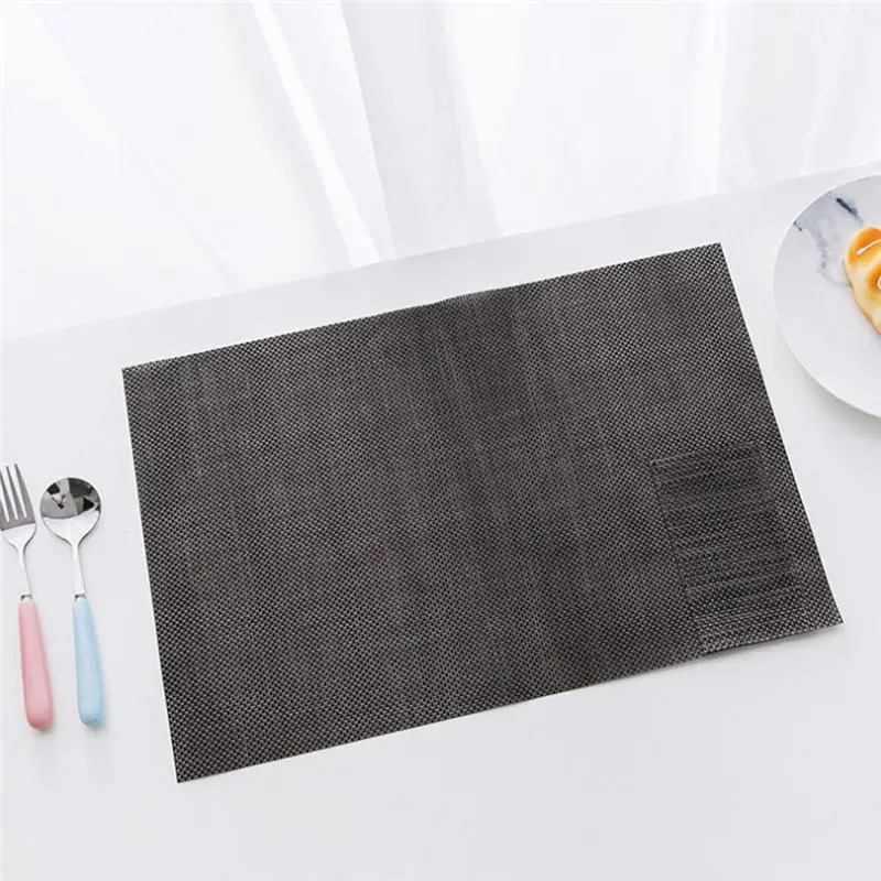 Home rectangle coaster Anti-hot dining placemat table pads heat resistant drink holder cup pad mantel Individual drying mat CD - Цвет: Черный