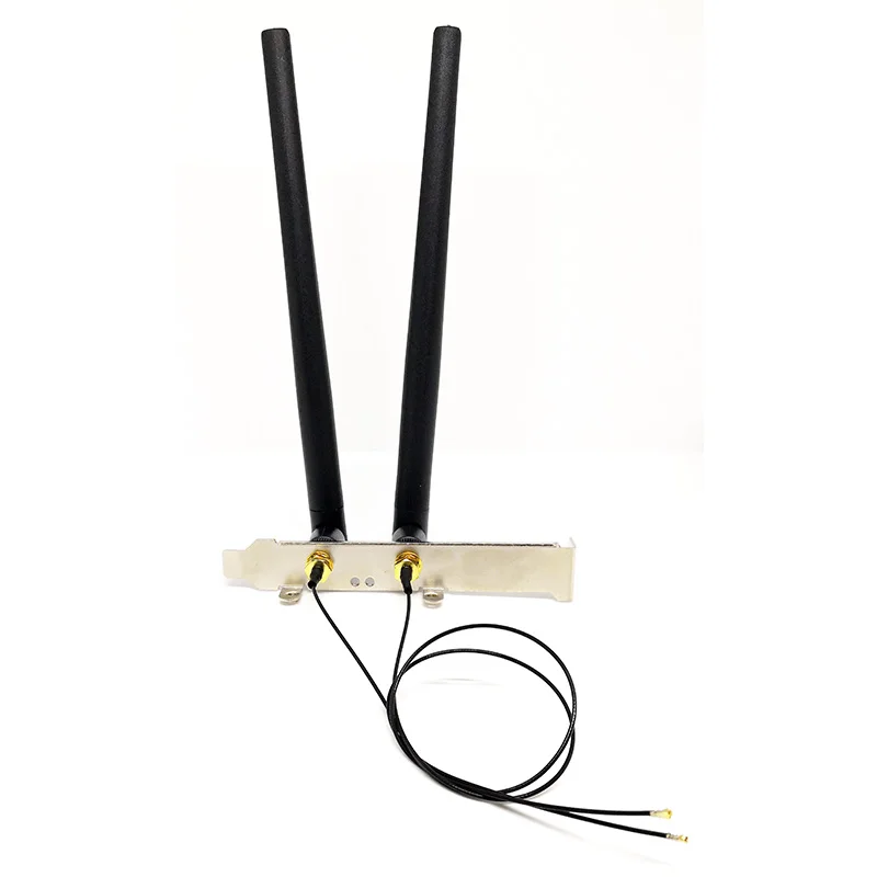 2 x 6dBi двухдиапазонный M.2 IPEX MHF4 U.fl кабель для RP-SMA Wi-Fi антенна комплект Intel AX210 AX200 9560