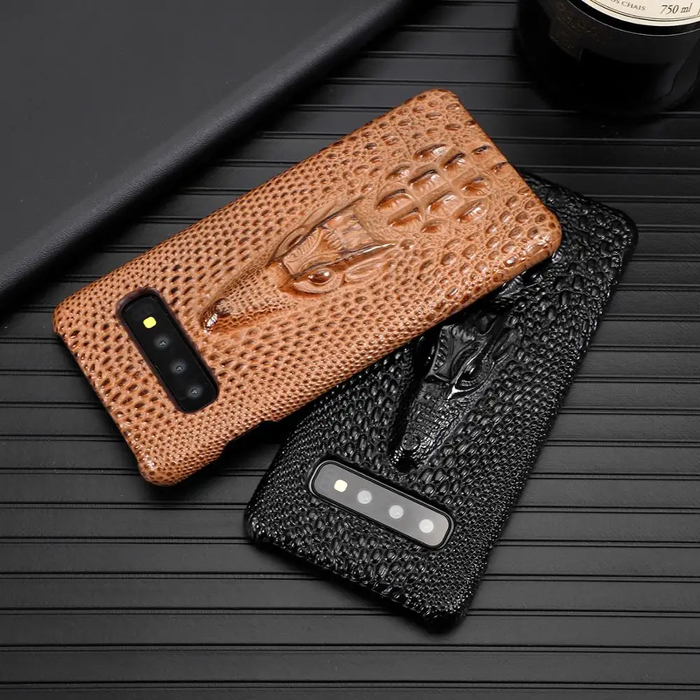 Роскошный чехол для телефона из натуральной кожи samsung S20 Ultra S10 Plus с 3D текстурой