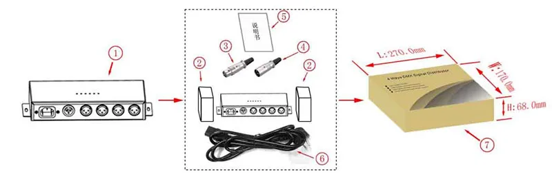 DMX ретранслятор сигнала DMX121 DMX512 светодиодный сплиттер усилителя; 1CH 1 выходной порт распределитель сигналов DMX AC100V-240V