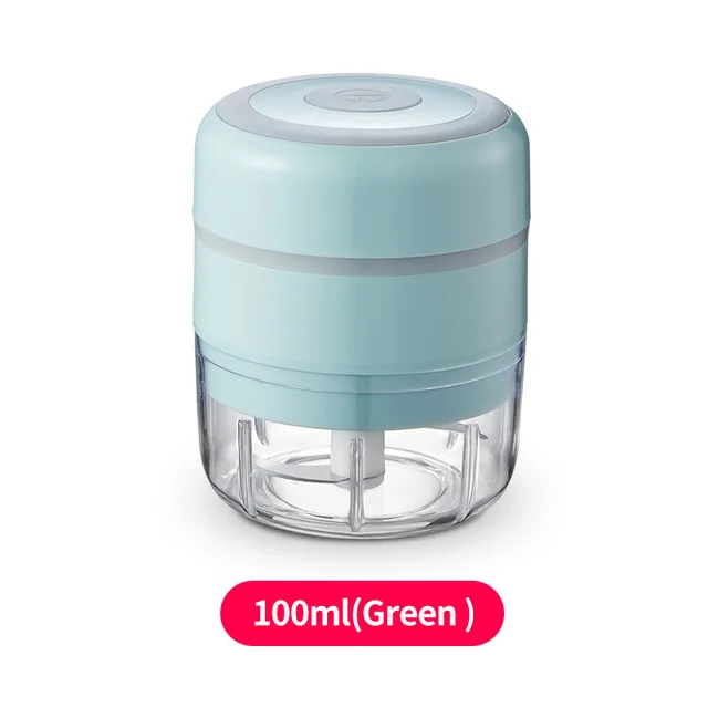 Electric Kitchen Chopper Garlic Masher Meat Grinder Mini Food Garlic Vegetable Chopper Crusher Rechargeable Food Processor 100ML BLUE