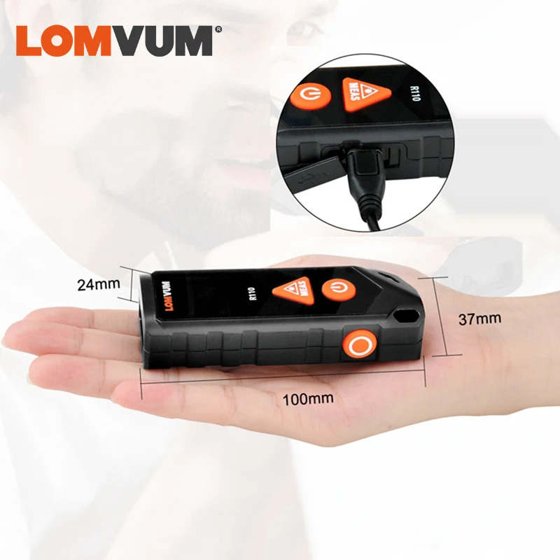 LOMVUM Laser Tape Wheel Measurement Design Digital Distance Meter Curved Distance Measuring USB Charging Handheld Rangefinder LOMVUM Laser Tape Wheel Measurement Design Digital Distance Meter Curved Distance Measuring USB Charging Handheld Rangefinder