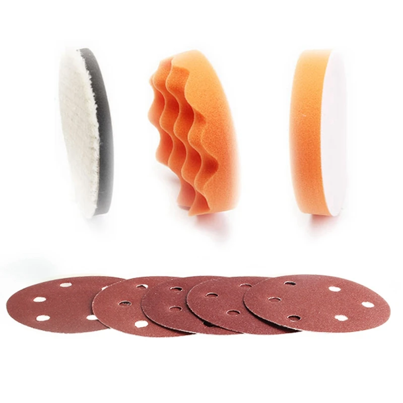

8 Pcs 5 Inch 125 Mm Air Sanding Disc Pad Polishing Foam Pad Pneumatic Sander Accessories Set