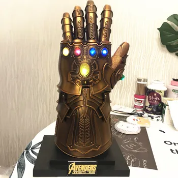 

[Metal made] 1:1 scale The avengers Wearable full metal Thanos Infinity Gauntlet Gloves with LED Light include stand cosplay toy
