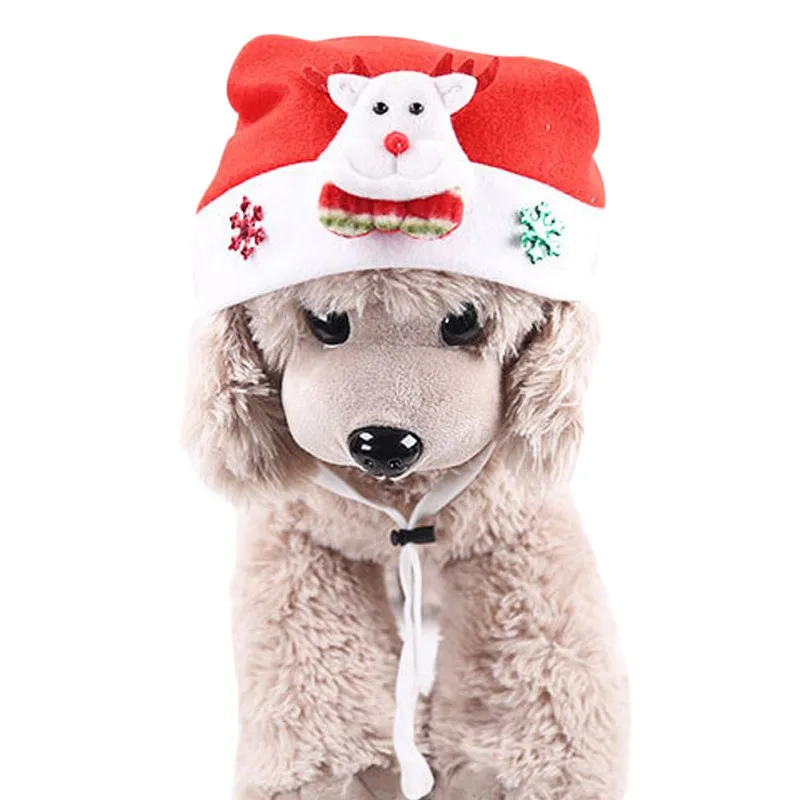 Pet Рождественская шляпа Олень Лось Санта шляпа с регулируемым ремешком для маленьких средних больших собак Рождественский фестиваль Декор костюм