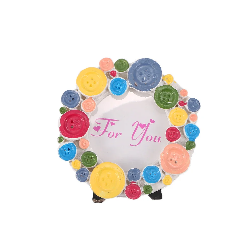 

Lovely Mini Rainbow Button Resin Photo Frame Wedding Decoration Baby Shower Personality Gift Birthday Supplies