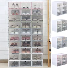 Высокое качество прозрачный пластиковый Обувной Ящик флип дизайн обувной хранения артефакт домашнего хранения инструмент