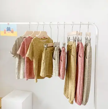 

2020 New Style Baby Girls Boys 2pcs Set Summer T Shirt+Shorts Kids Girls Suits 2-7 Years