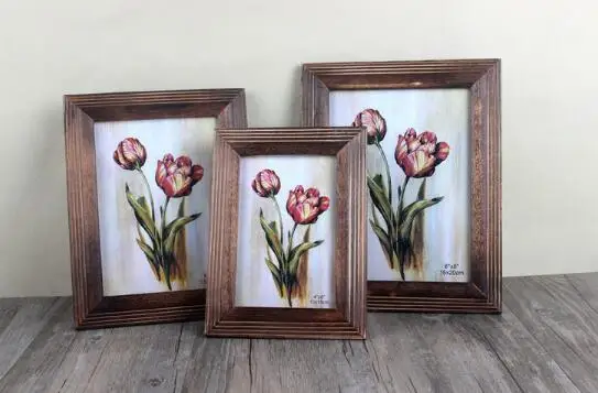 

New solid wood photo frame 6 "7" hanging wall set table bedroom decorative portrait frame