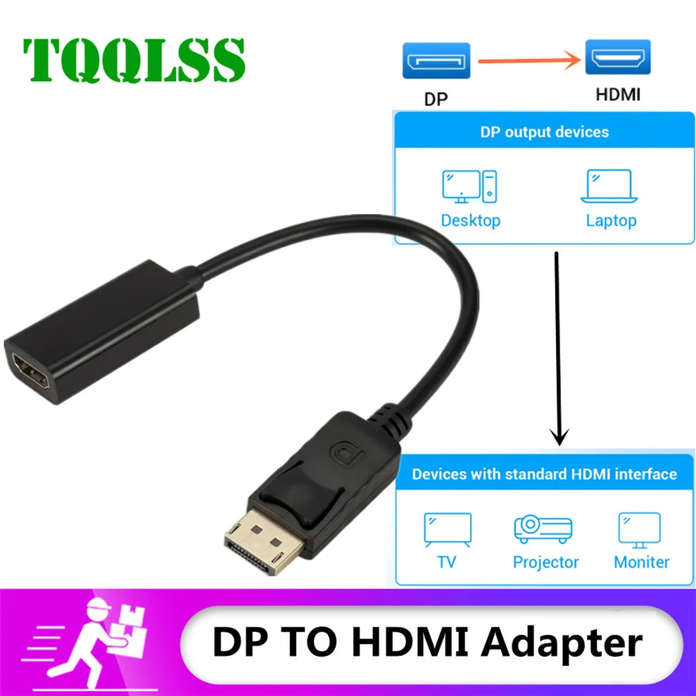 Переходник DP в HDMI-совместимый кабель штырь-гнездо для ноутбука HP/DELL ПК порт
