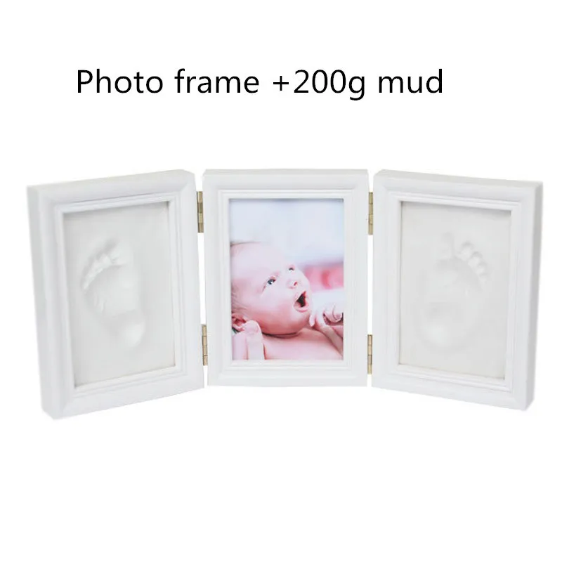 Babyhand и foot impression ручная и форма нога makingbaby фоторамка с крышкой отпечатков пальцев грязевой костюм рост памятный подарок - Цвет: White