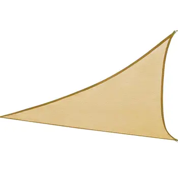 

Triangle Sun Shade Sail PE Metal Ring UV Block for Garden Swimming Pool Outdoor Camping with Rope (Beige Yellow, 6 Meter)