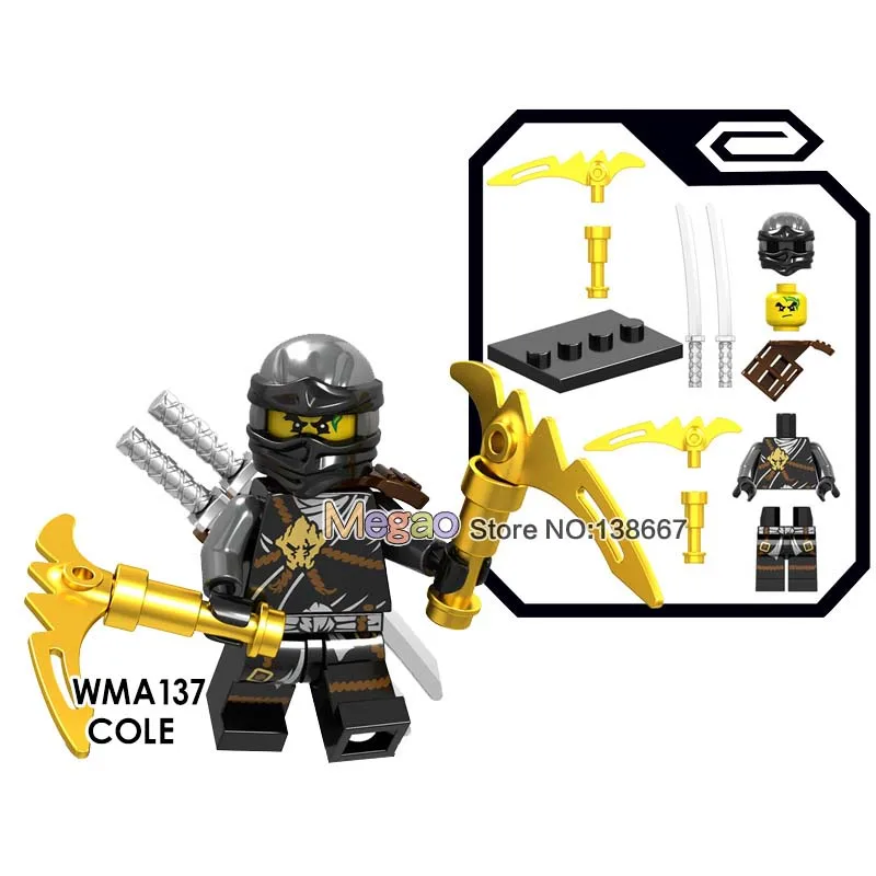 Single Llyod Nya Echo Zane ZX Golden Ninja Kai Cole Yang Akita Pythor Snake Warrior Ninja Building Blocks Model Kids Toys - Цвет: Сливовый