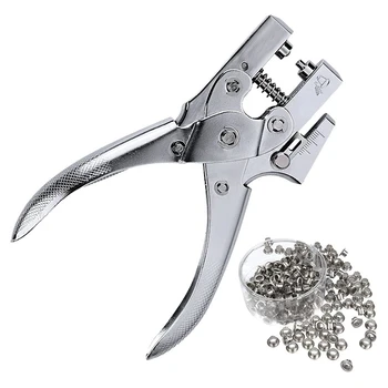 

3/16inch Eyelet Hole Punch Pliers with 200 Eyelets Kit for Leather Fabric Belt Clothes Decorative Repair