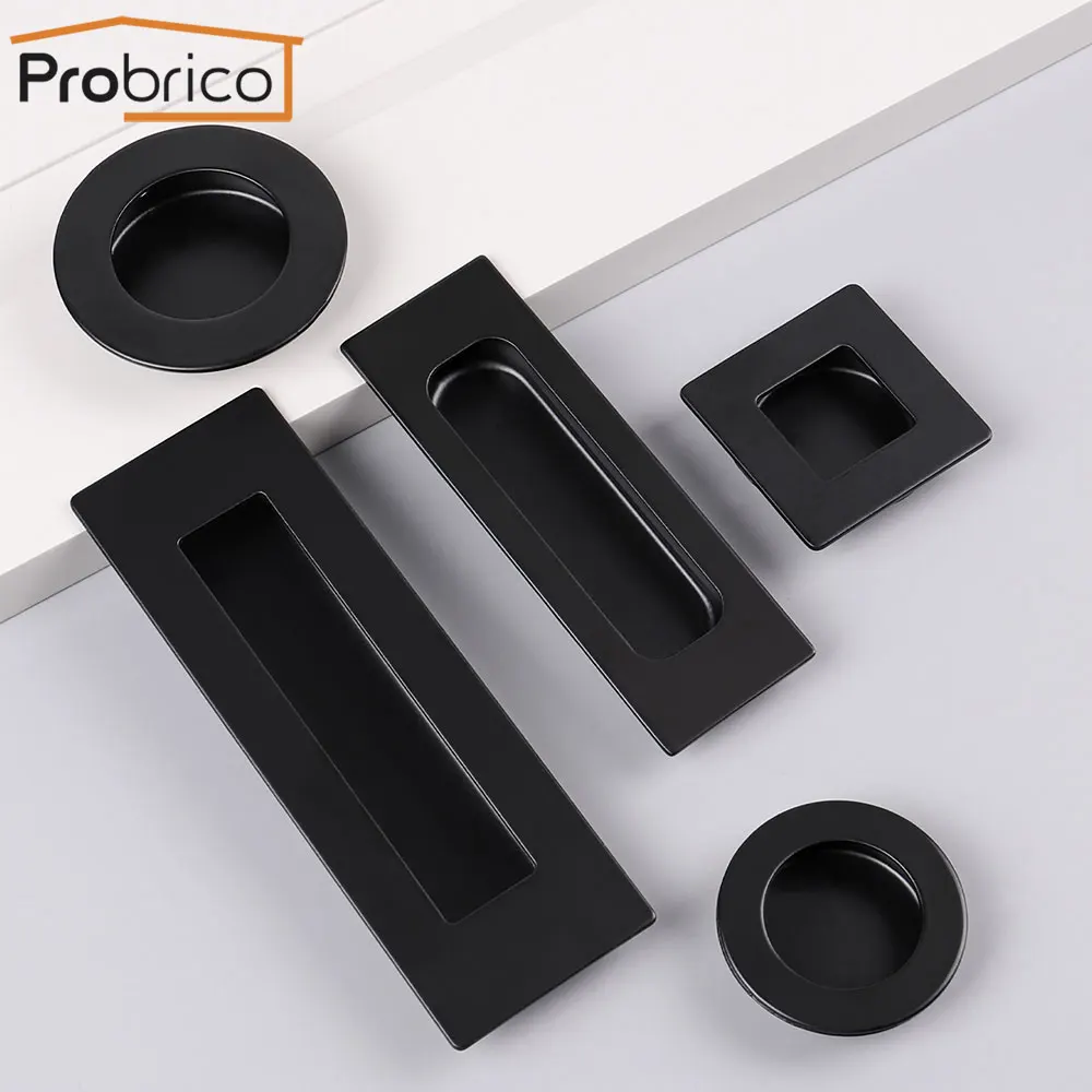 Матовые черные ручки и для шкафа Probrico встраиваемые мебели кухонные скрытые