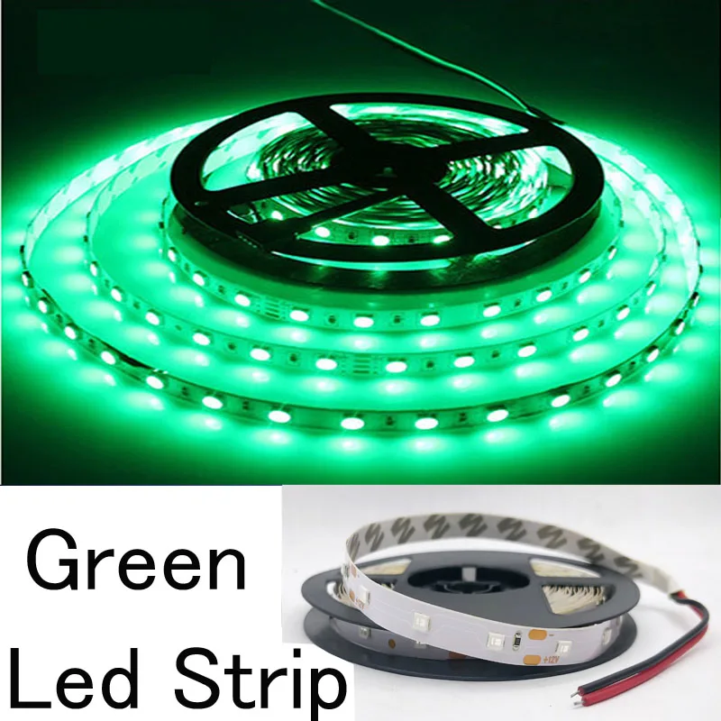 Green Светодиодные полосы 2835 SMD DC 12V 300Led/5 M 4/3/2/1 м водонепроницаемый гибкие светодиодные ленты лампы Тира светодиодная ФИТА светодиодный 5050 rgb ambilight линию usb в полоску - Испускаемый цвет: Green
