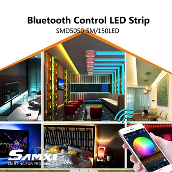 

Bluetooth APP Control 12V 5M/150LED LED Strip RGB 5050 Flexible 5M 10M Waterproof Led Light Strip for Hoom Decoration