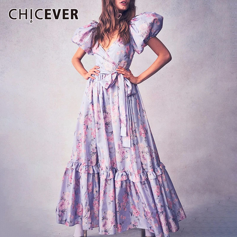 Женское платье с оборками CHICEVER кружевное v-образным вырезом короткими