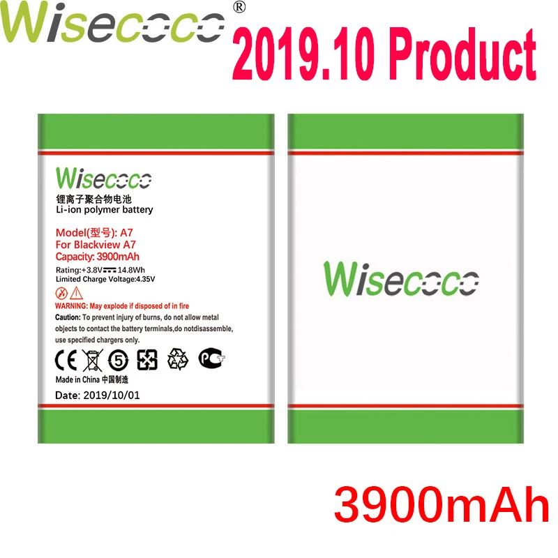 WISECOCO 3900 мАч A7 батарея для Blackview A7 A 7 мобильный телефон новейшее производство высокое качество батарея+ номер отслеживания