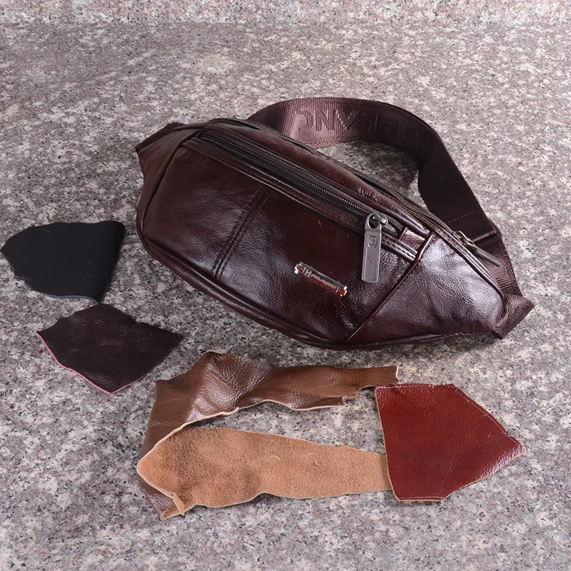 

Leather Pocket Men's Multi-functional Sports Outdoor Korean-style Fashion Cool Full-grain Leather Men Chest Pack Casual Shoulder